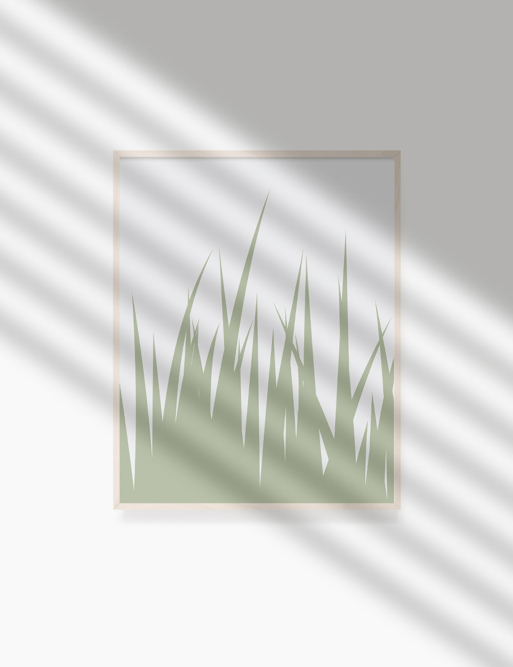 GRASS. MINIMALIST BOTANICAL BOHO ART. GREEN AND BEIGE. Minimal Aesthetic. Clean Design. Printable Wall Art Illustration. - PAPER MOON Art & Design