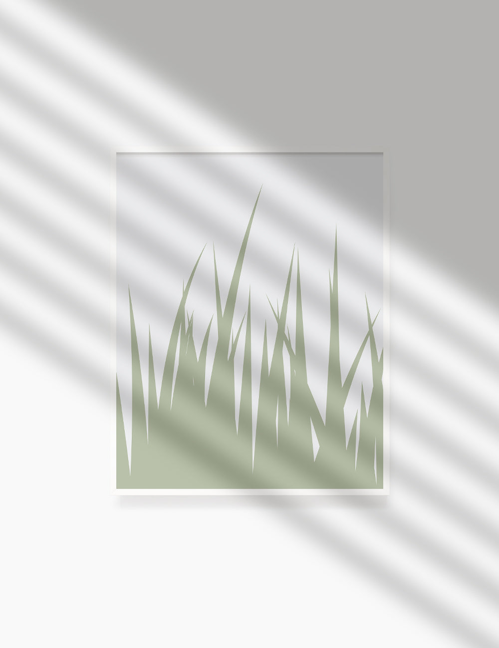 GRASS. MINIMALIST BOTANICAL BOHO ART. GREEN AND BEIGE. Minimal Aesthetic. Clean Design. Printable Wall Art Illustration. - PAPER MOON Art & Design
