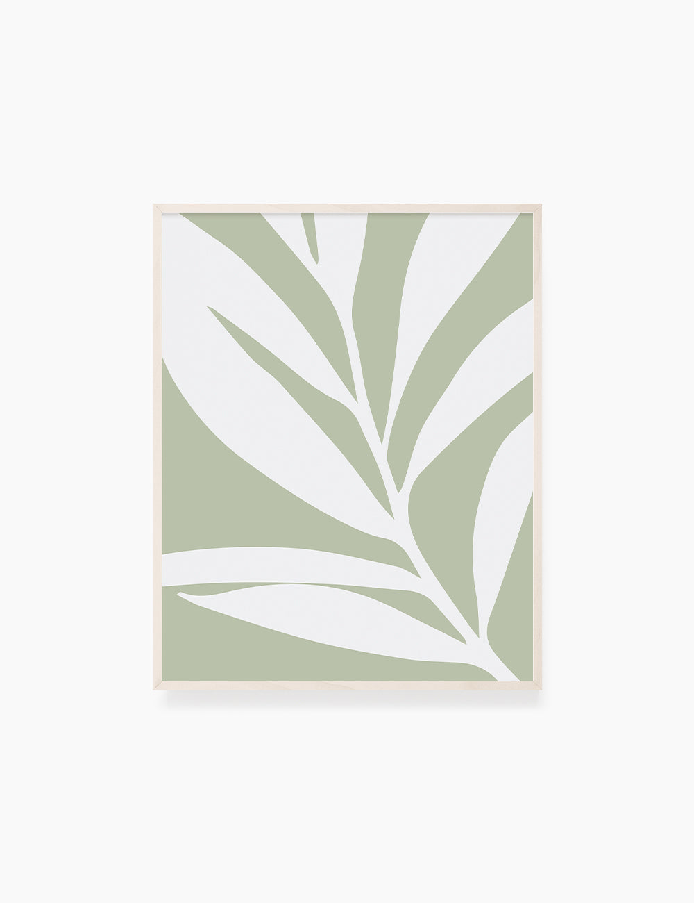 LEAF. MINIMALIST BOTANICAL BOHO ART. GREEN. Minimal Aesthetic. Clean Design. Printable Wall Art Illustration. - PAPER MOON Art & Design