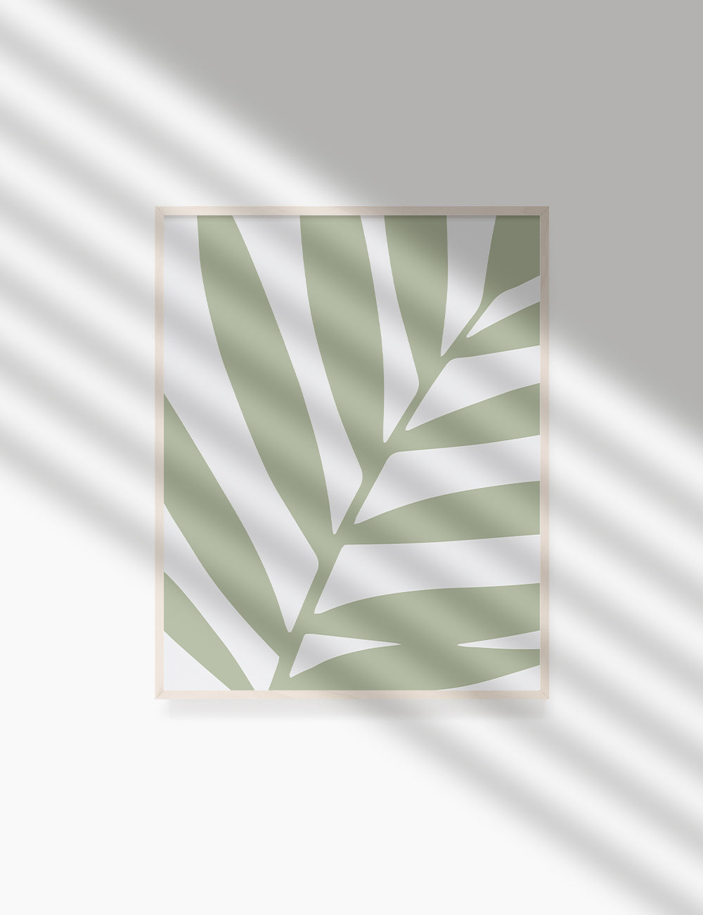 LEAF. MINIMALIST BOTANICAL BOHO ART. GREEN. Minimal Aesthetic. Clean Design. Printable Wall Art Illustration. - PAPER MOON Art & Design