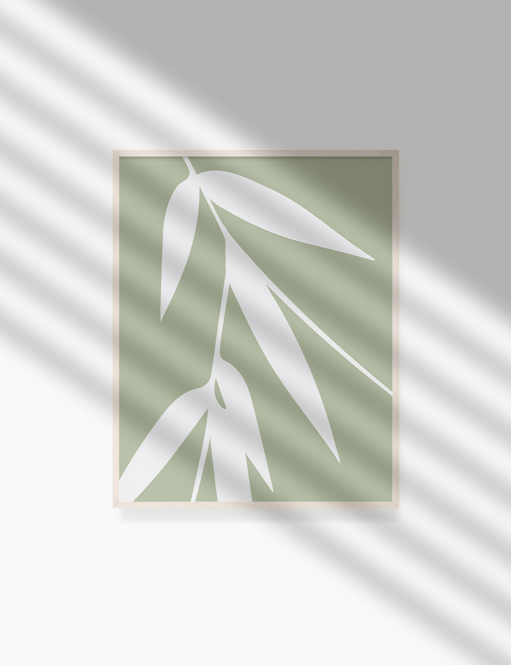 BAMBOO LEAVES. MINIMALIST BOTANICAL BOHO ART. GREEN. Minimal Aesthetic. Clean Design. Printable Wall Art Illustration. - PAPER MOON Art & Design