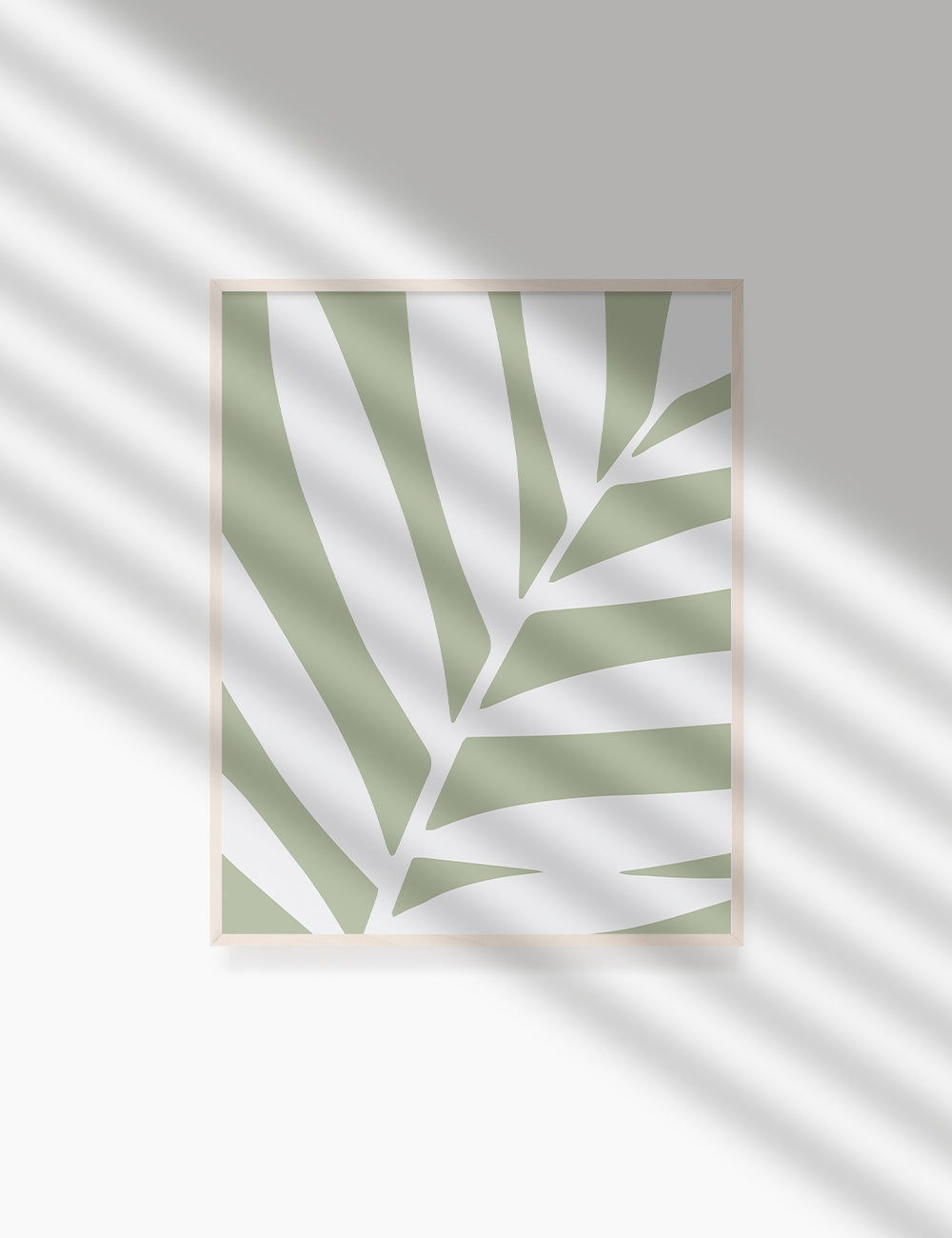 LEAF. MINIMALIST BOTANICAL BOHO ART. GREEN. Minimal Aesthetic. Clean Design. Printable Wall Art Illustration. - PAPER MOON Art & Design