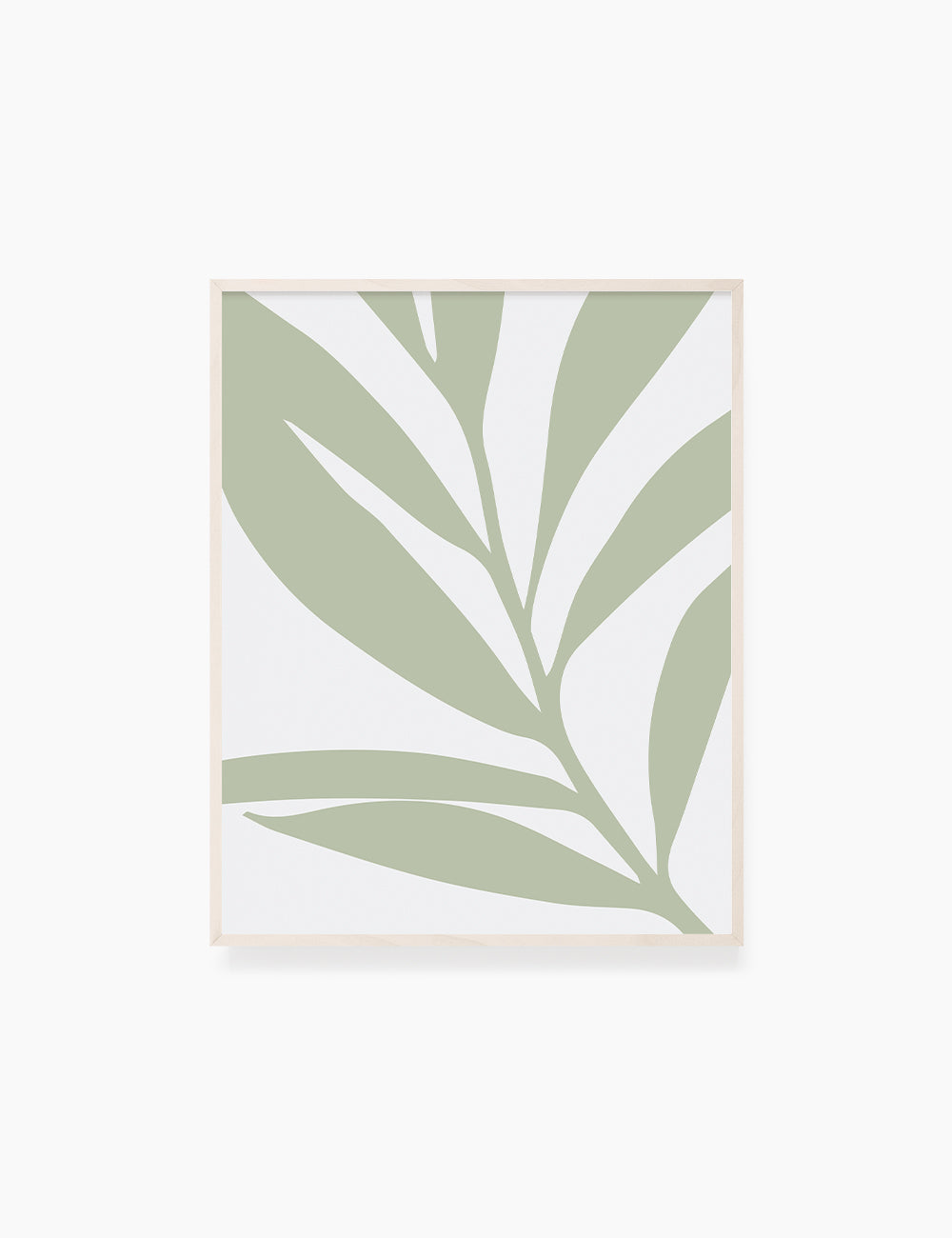 LEAF. MINIMALIST BOTANICAL BOHO ART. GREEN. Minimal Aesthetic. Clean Design. Printable Wall Art Illustration. - PAPER MOON Art & Design