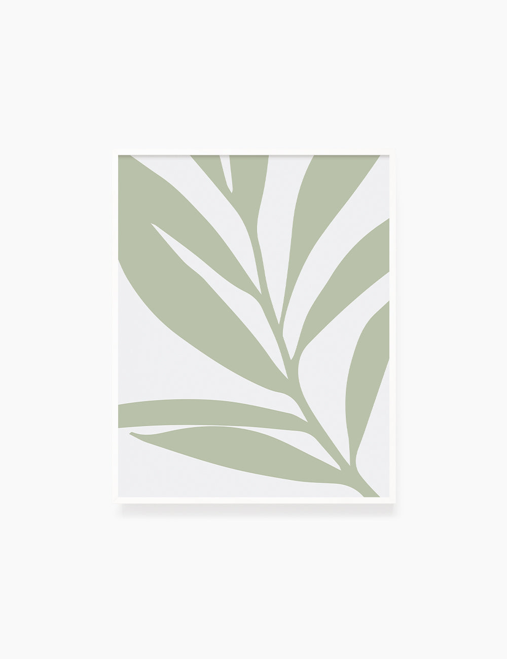 LEAF. MINIMALIST BOTANICAL BOHO ART. GREEN. Minimal Aesthetic. Clean Design. Printable Wall Art Illustration. - PAPER MOON Art & Design