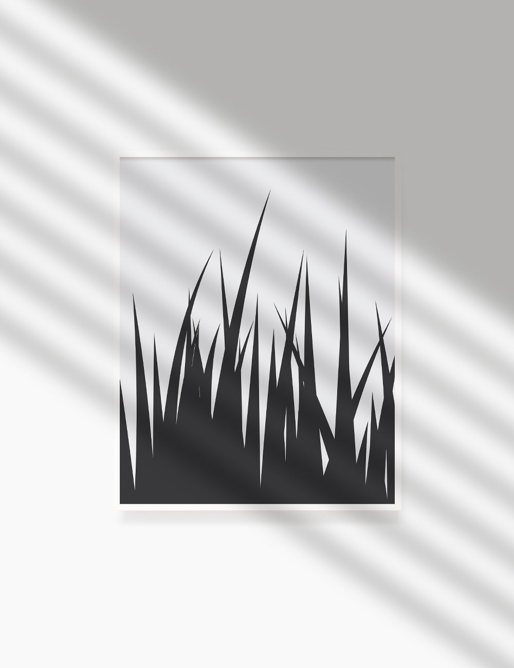 GRASS. MINIMALIST BOTANICAL BOHO ART. BLACK AND WHITE. Minimal Aesthetic. Clean Design. Printable Wall Art Illustration. - PAPER MOON Art & Design