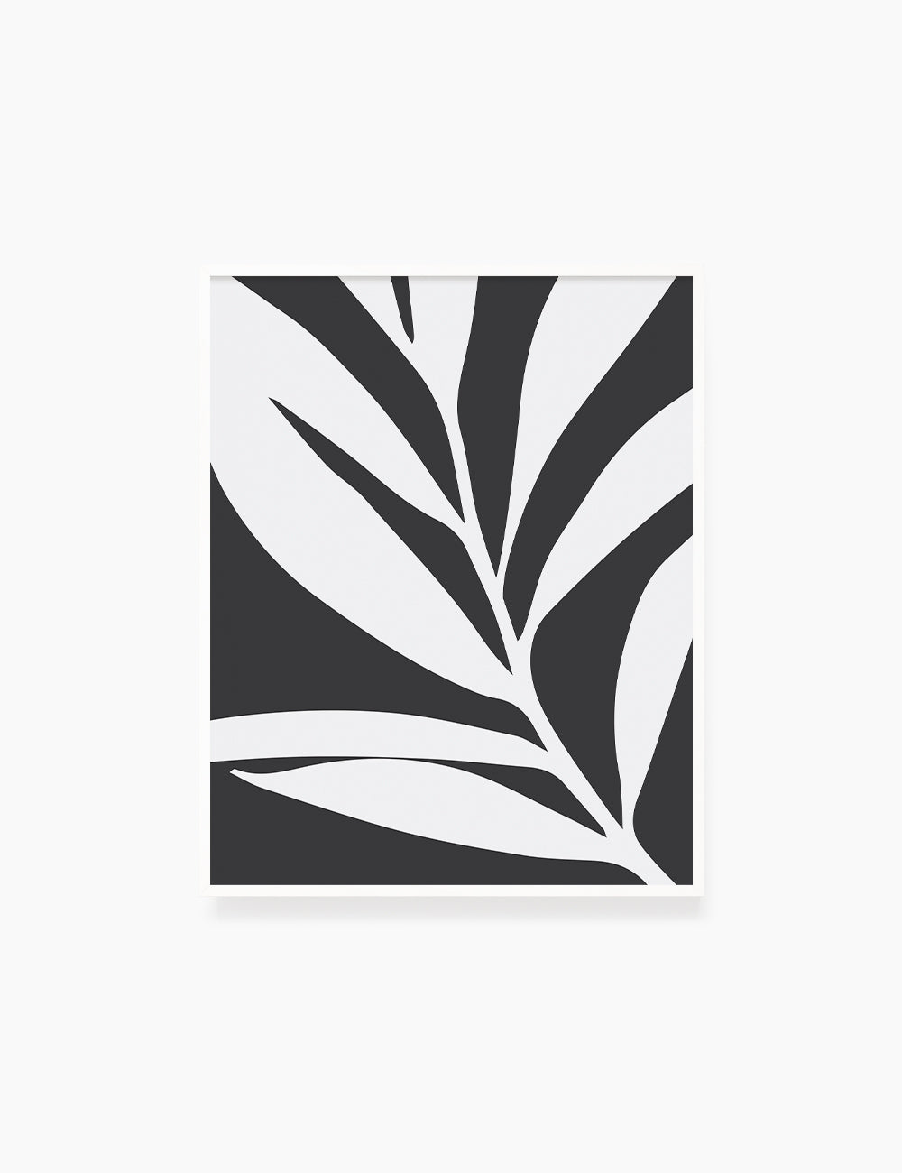 LEAF. MINIMALIST BOTANICAL BOHO ART. BLACK AND WHITE. Minimal Aesthetic. Clean Design. Printable Wall Art Illustration. - PAPER MOON Art & Design