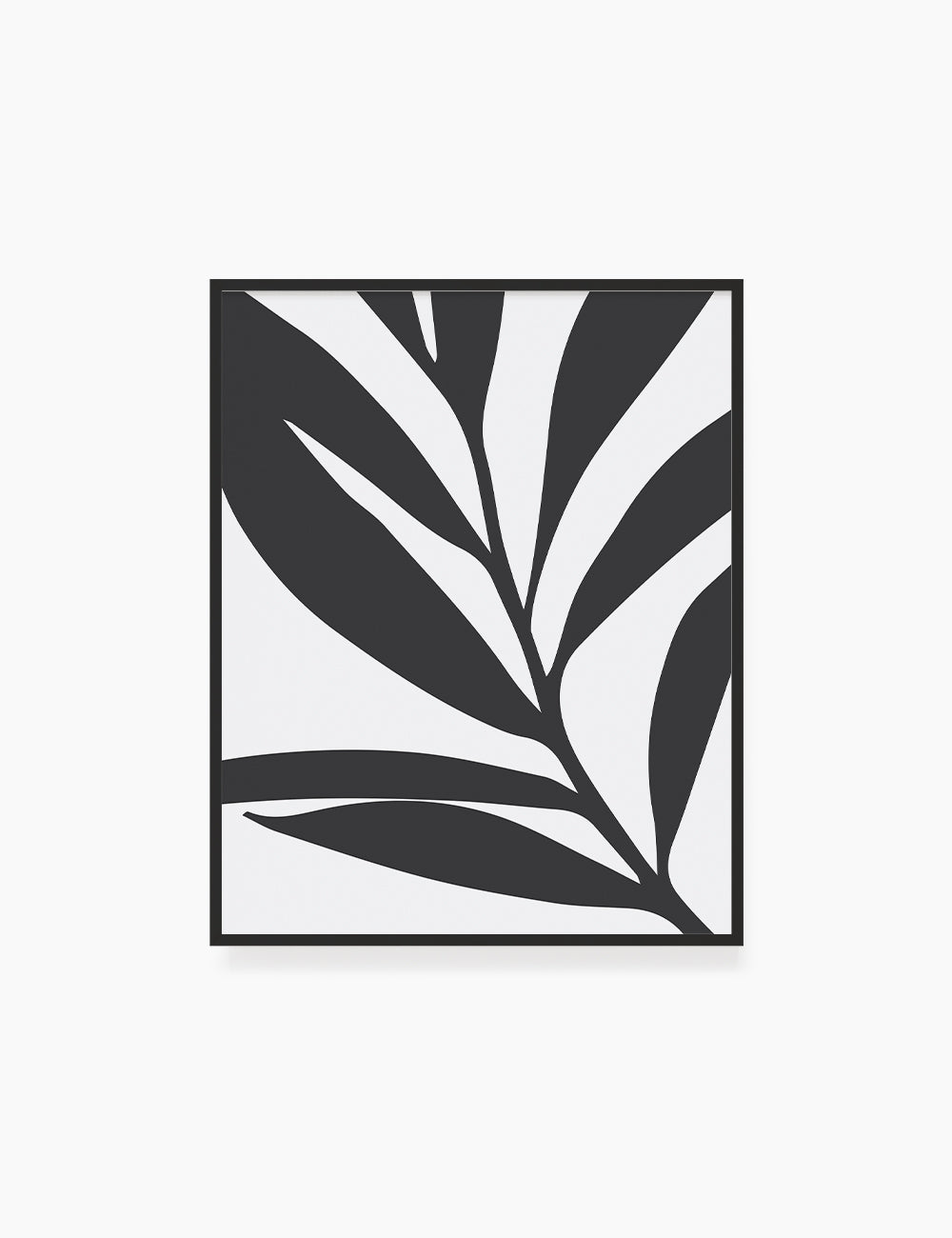 LEAF. MINIMALIST BOTANICAL BOHO ART. BLACK AND WHITE. Minimal Aesthetic. Clean Design. Printable Wall Art Illustration. - PAPER MOON Art & Design