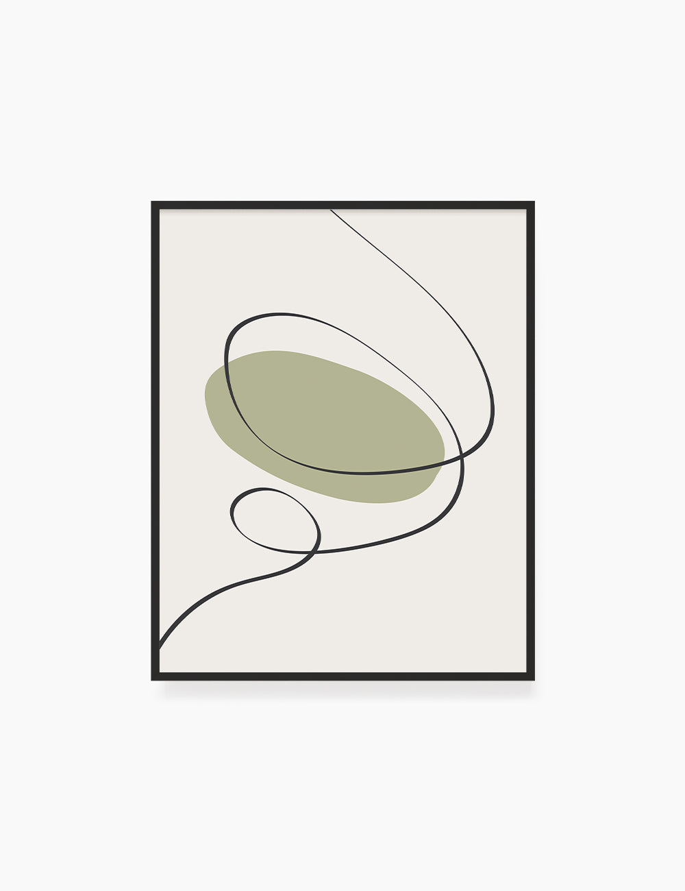 MINIMAL LINE ART. Abstract Shapes. Boho Aesthetic. Green. Beige. Black. Printable Wall Art Illustration. - PAPER MOON Art & Design