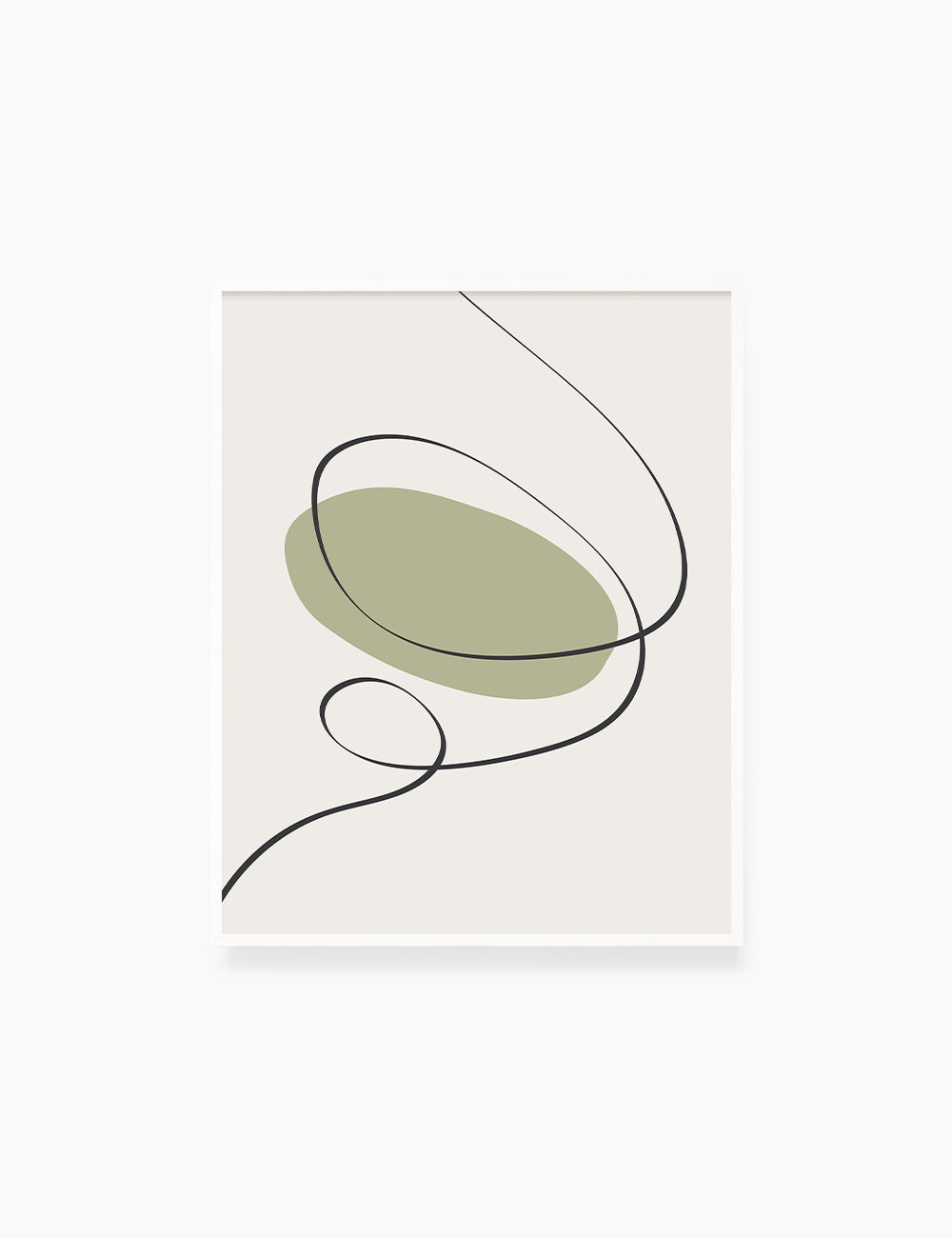 MINIMAL LINE ART. Abstract Shapes. Boho Aesthetic. Green. Beige. Black. Printable Wall Art Illustration. - PAPER MOON Art & Design