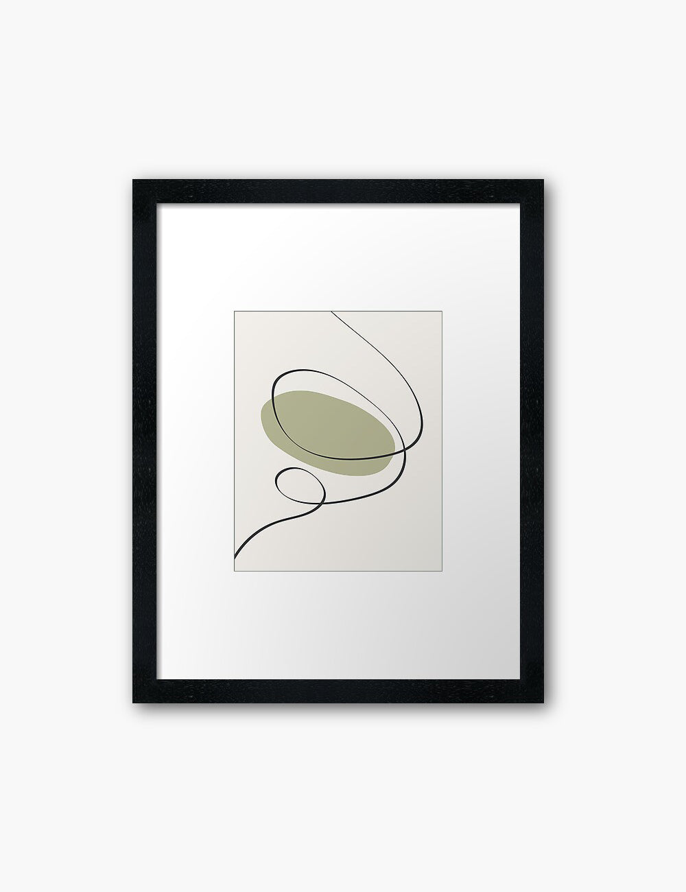 MINIMAL LINE ART. Abstract Shapes. Boho Aesthetic. Green. Beige. Black. Printable Wall Art Illustration. - PAPER MOON Art & Design