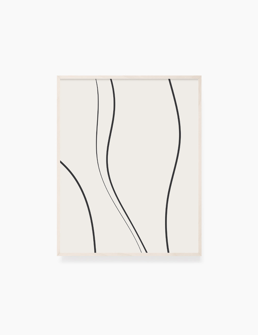 MINIMAL LINE ART. Abstract Waves. Boho. Beige. Black. Printable Wall Art Illustration. - PAPER MOON Art & Design