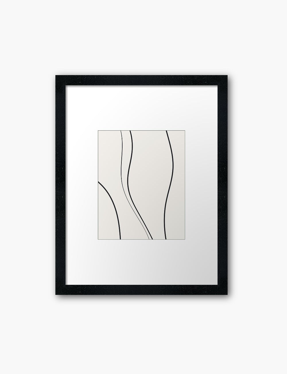 MINIMAL LINE ART. Abstract Waves. Boho. Beige. Black. Printable Wall Art Illustration. - PAPER MOON Art & Design