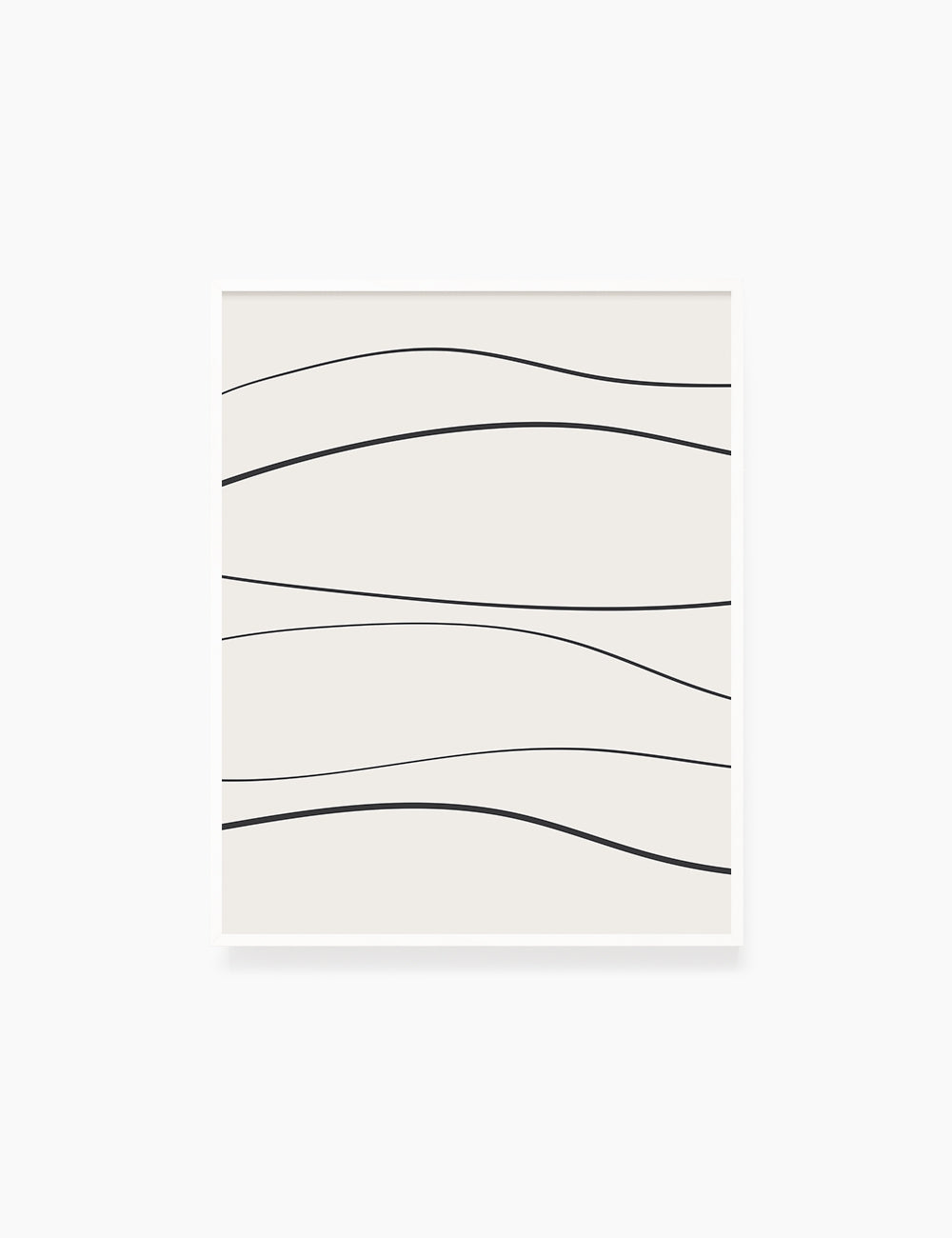 MINIMAL LINE ART. Abstract Waves. Boho. Beige. Black. Printable Wall Art Illustration. - PAPER MOON Art & Design