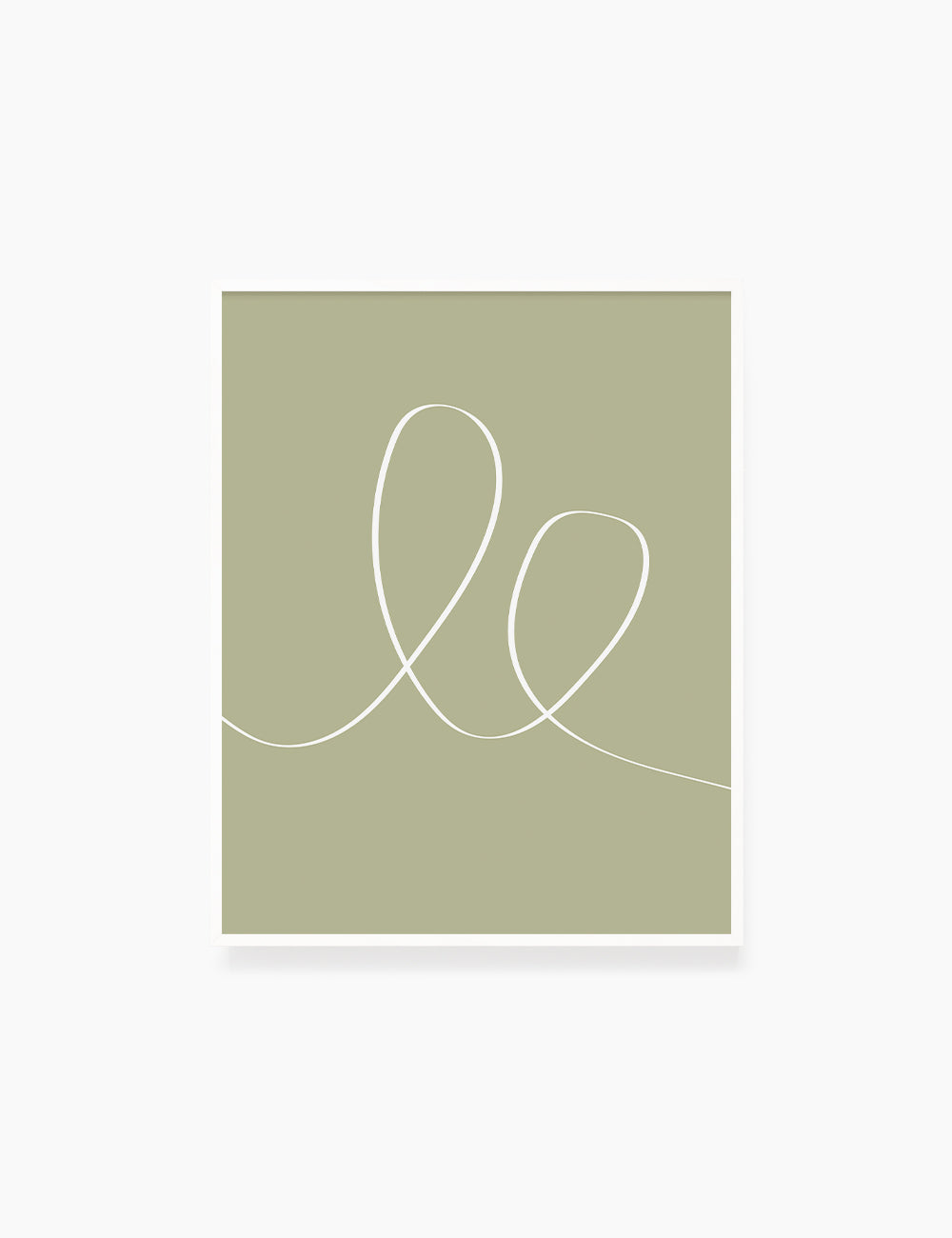 MINIMAL LINE ART. Abstract Heart Shape. Boho. Green. Printable Wall Art Illustration. - PAPER MOON Art & Design