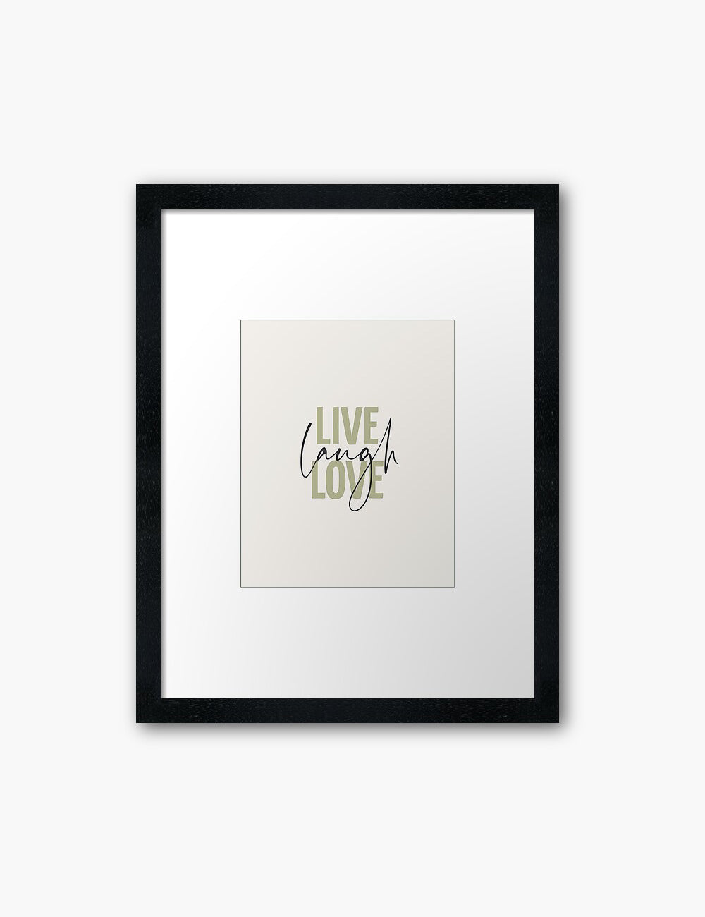 LIVE. LAUGH. LOVE. Green. Beige. Inspirational quote. Printable Wall Art Quote. - PAPER MOON Art & Design
