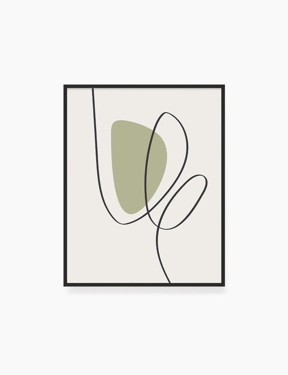 MINIMAL LINE ART. Abstract Shapes. Boho Aesthetic. Green. Beige. Black. Printable Wall Art Illustration. - PAPER MOON Art & Design