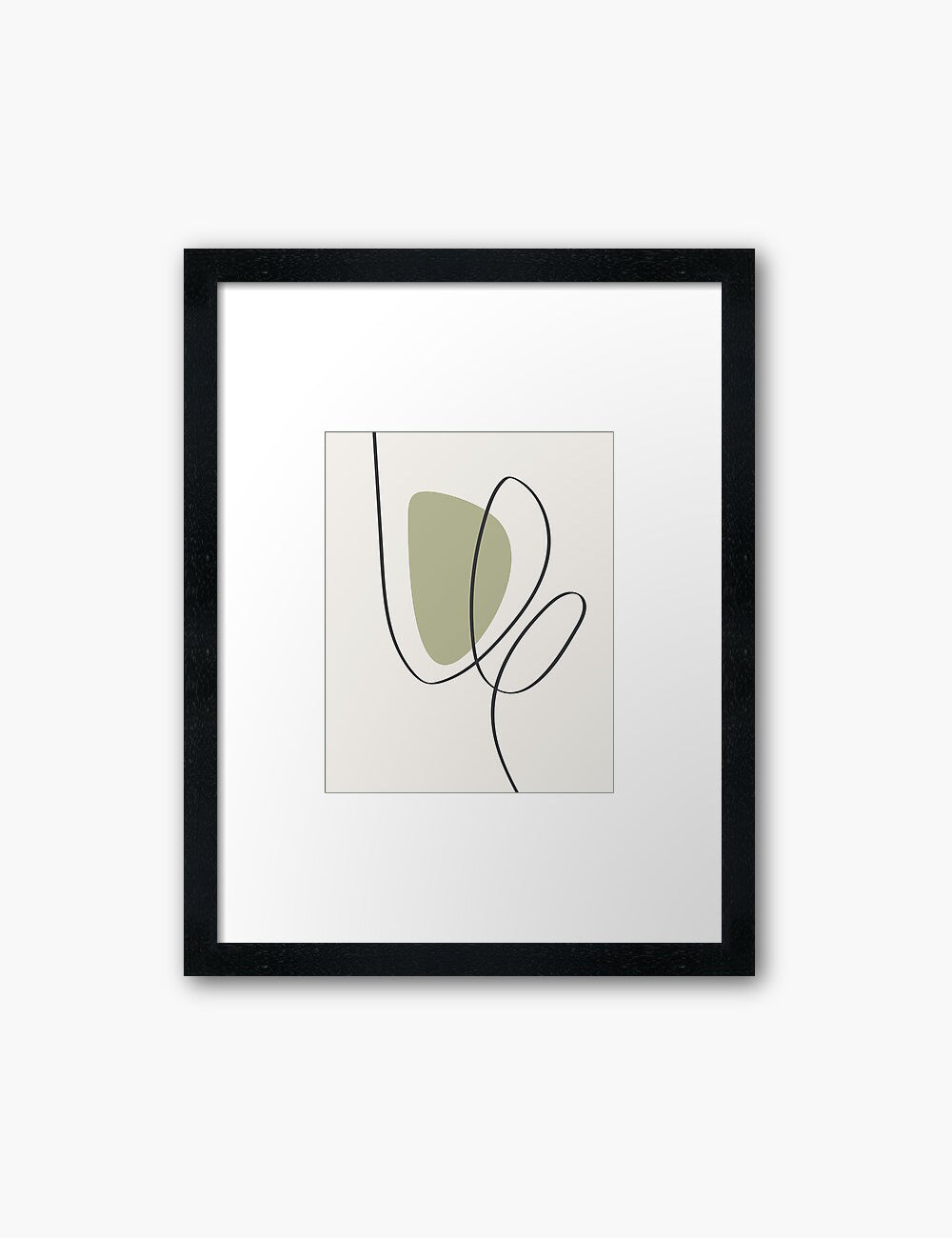 MINIMAL LINE ART. Abstract Shapes. Boho Aesthetic. Green. Beige. Black. Printable Wall Art Illustration. - PAPER MOON Art & Design