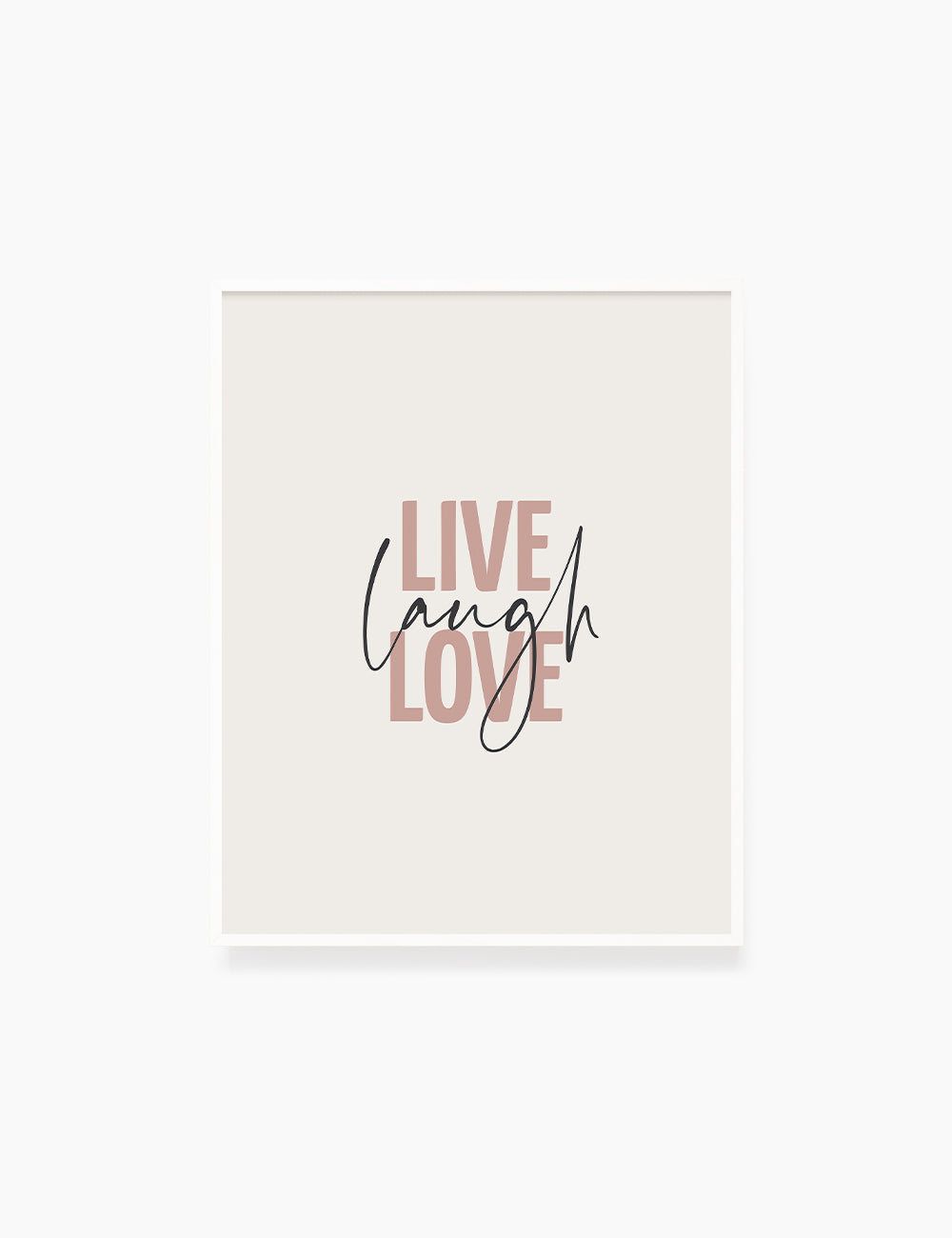 LIVE. LAUGH. LOVE. Blush. Rose. Pale Red. Beige. Inspirational quote. Printable Wall Art Quote.  - PAPER MOON Art & Design