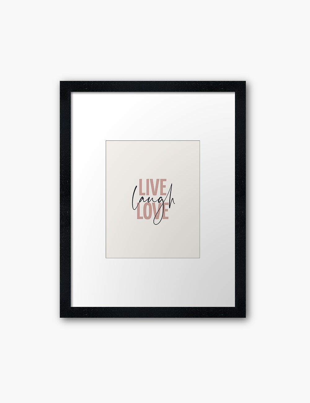 LIVE. LAUGH. LOVE. Blush. Rose. Pale Red. Beige. Inspirational quote. Printable Wall Art Quote. - PAPER MOON Art & Design