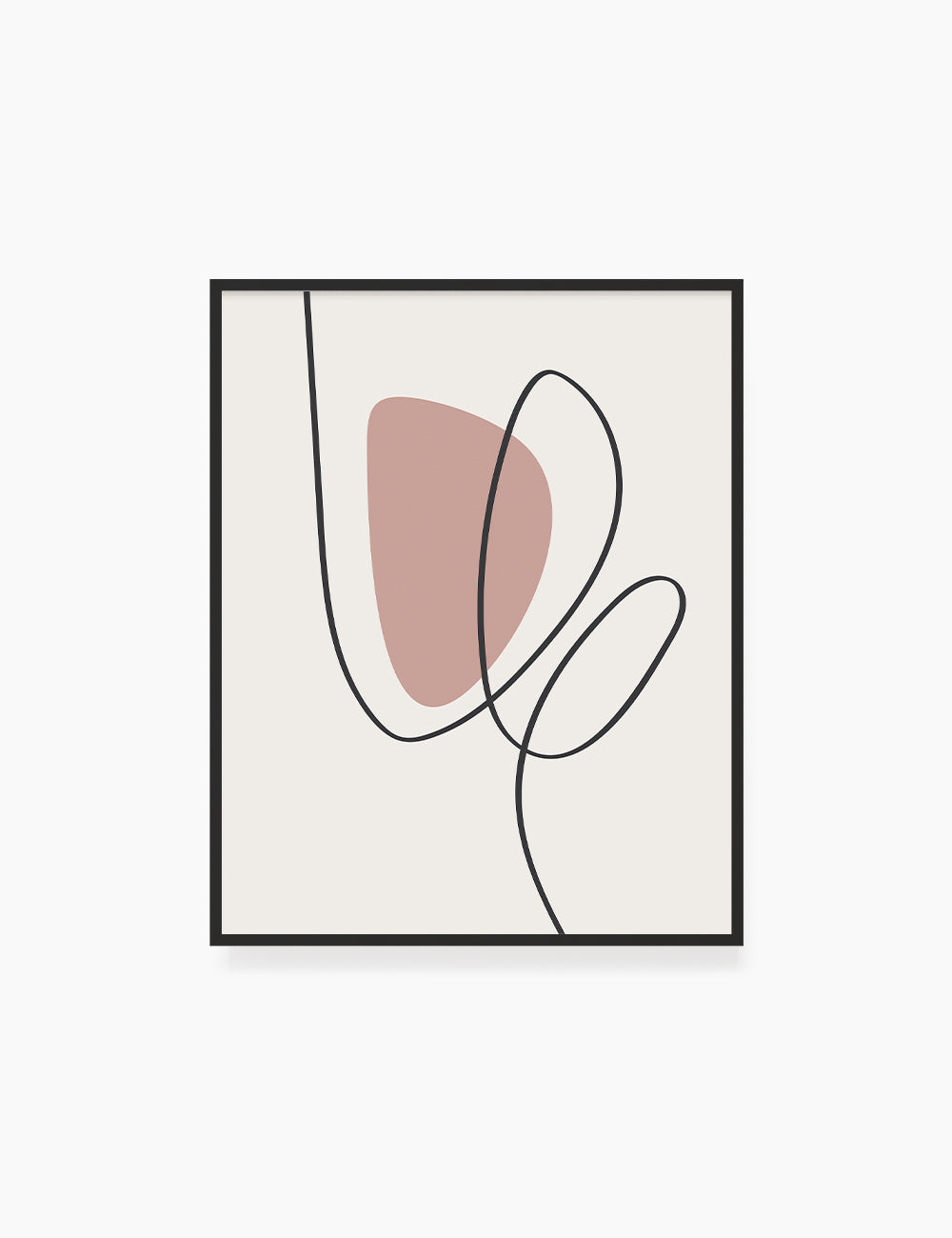 MINIMAL LINE ART. Abstract Shapes. Boho Aesthetic. Blush. Rose. Pale Red. Beige. Black. Printable Wall Art Illustration. - PAPER MOON Art & Design