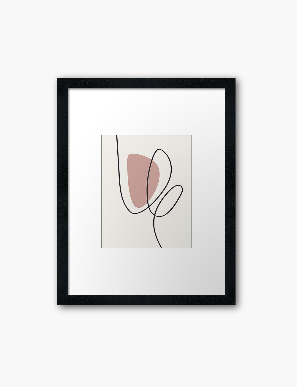 MINIMAL LINE ART. Abstract Shapes. Boho Aesthetic. Blush. Rose. Pale Red. Beige. Black. Printable Wall Art Illustration. - PAPER MOON Art & Design