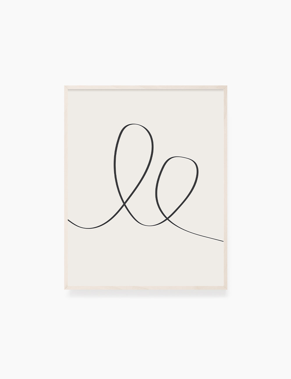 MINIMAL LINE ART. Abstract Heart Shape. Boho Aesthetic. Beige. Black. Printable Wall Art Illustration. - PAPER MOON Art & Design