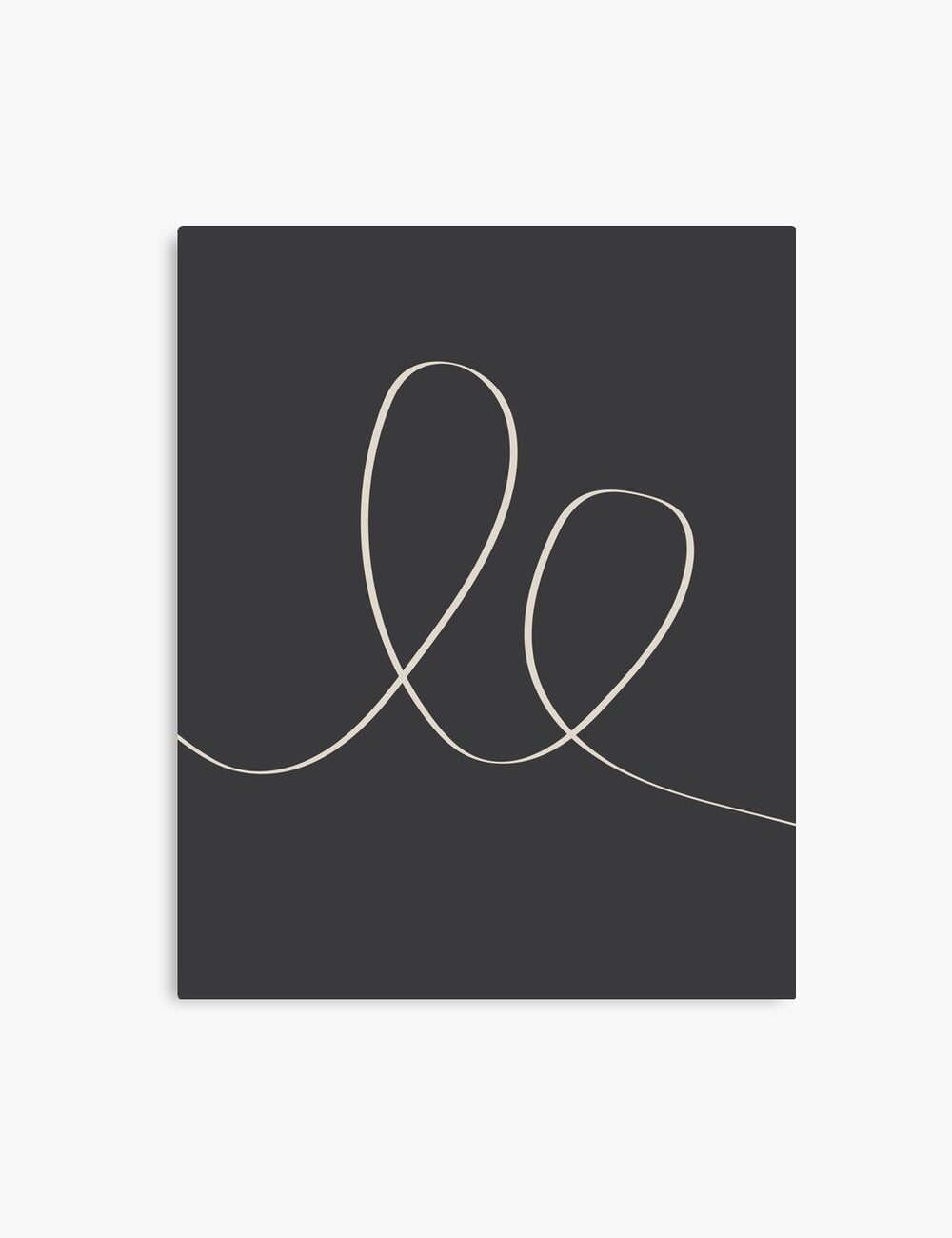 MINIMAL LINE ART. Abstract Heart Shape. Boho Aesthetic. Black and White. Dark Grey. Beige. Printable Wall Art Illustration. - PAPER MOON Art & Design