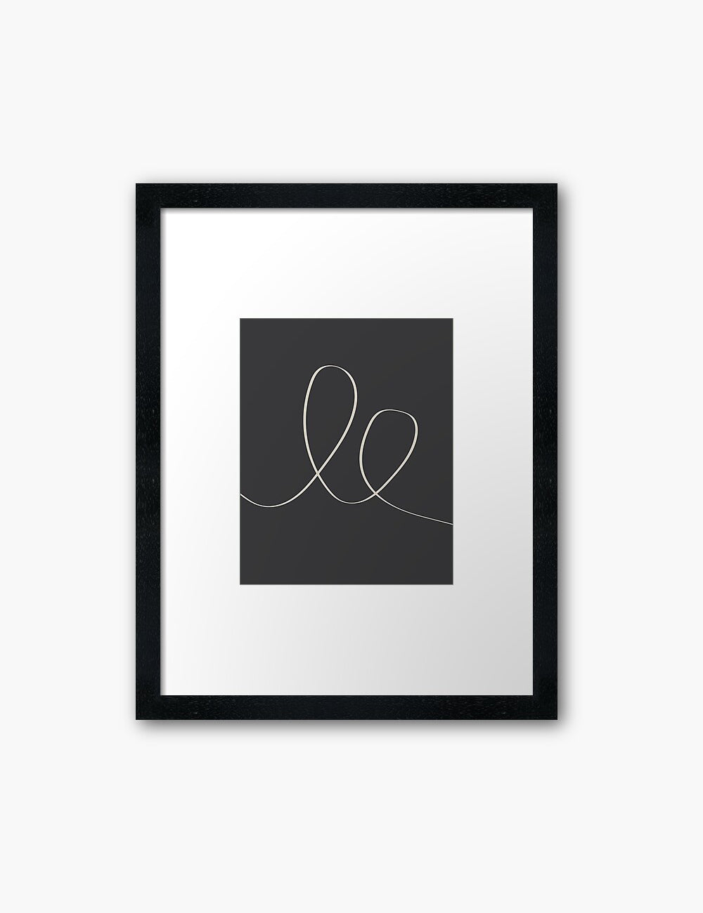 MINIMAL LINE ART. Abstract Heart Shape. Boho Aesthetic. Black and White. Dark Grey. Beige. Printable Wall Art Illustration. - PAPER MOON Art & Design