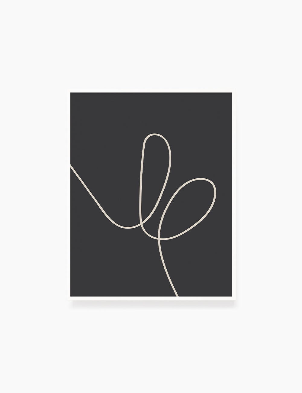 MINIMAL LINE ART. Abstract Heart Shape. Boho Aesthetic. Black and White. Dark Grey. Beige. Printable Wall Art Illustration. - PAPER MOON Art & Design