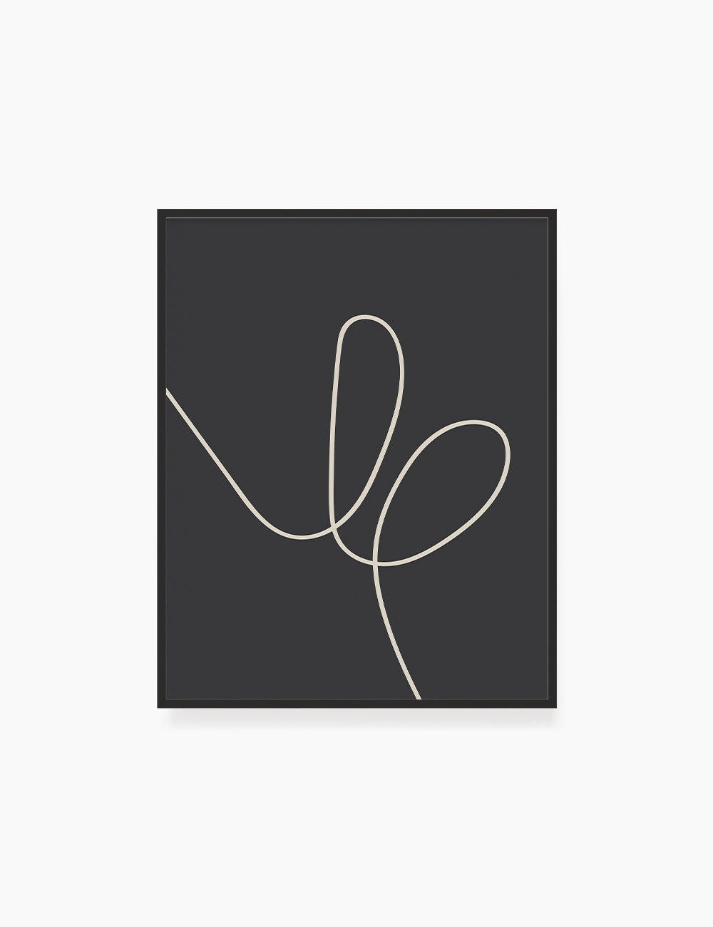 MINIMAL LINE ART. Abstract Heart Shape. Boho Aesthetic. Black and White. Dark Grey. Beige. Printable Wall Art Illustration. - PAPER MOON Art & Design