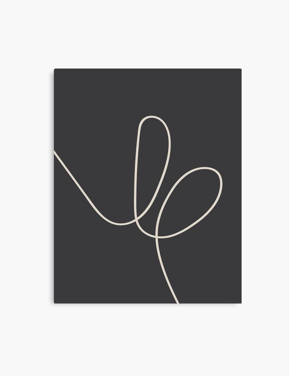 MINIMAL LINE ART. Abstract Heart Shape. Boho Aesthetic. Black and White. Dark Grey. Beige. Printable Wall Art Illustration. - PAPER MOON Art & Design