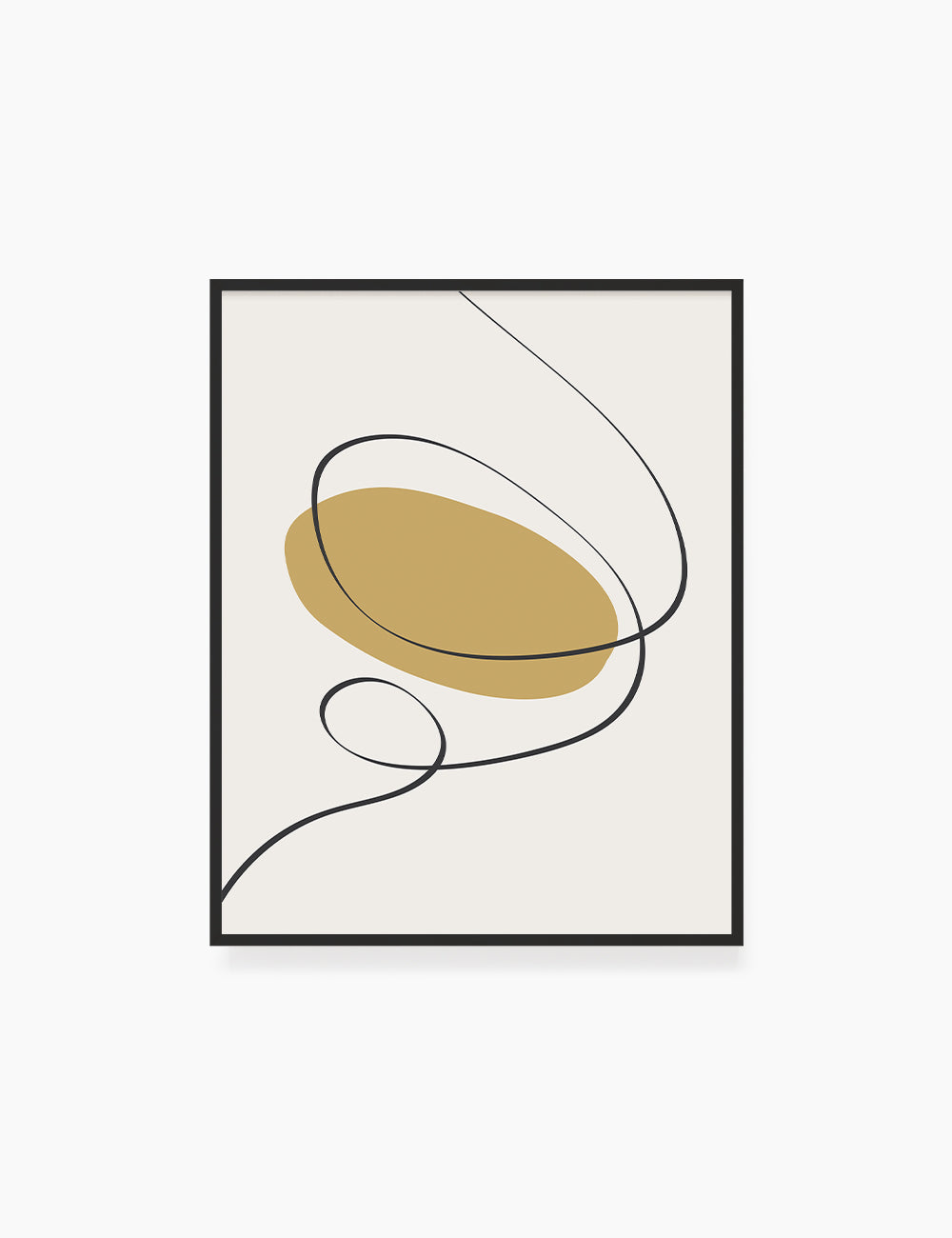 MINIMAL LINE ART. Abstract Shapes. Boho Aesthetic. Yellow Gold. Beige. Black. Printable Wall Art Illustration. - PAPER MOON Art & Design