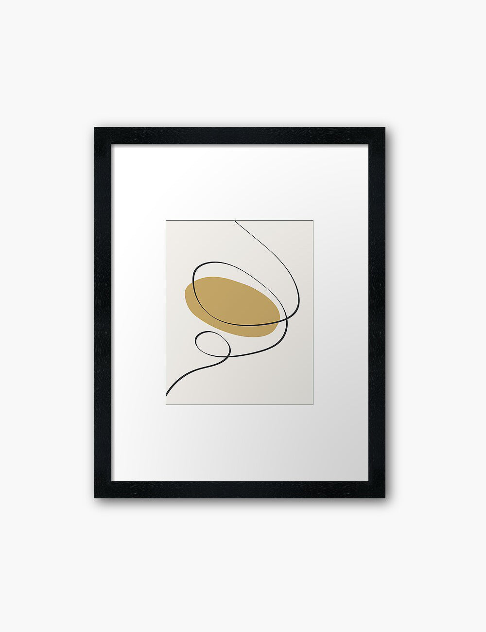 MINIMAL LINE ART. Abstract Shapes. Boho Aesthetic. Yellow Gold. Beige. Black. Printable Wall Art Illustration. - PAPER MOON Art & Design