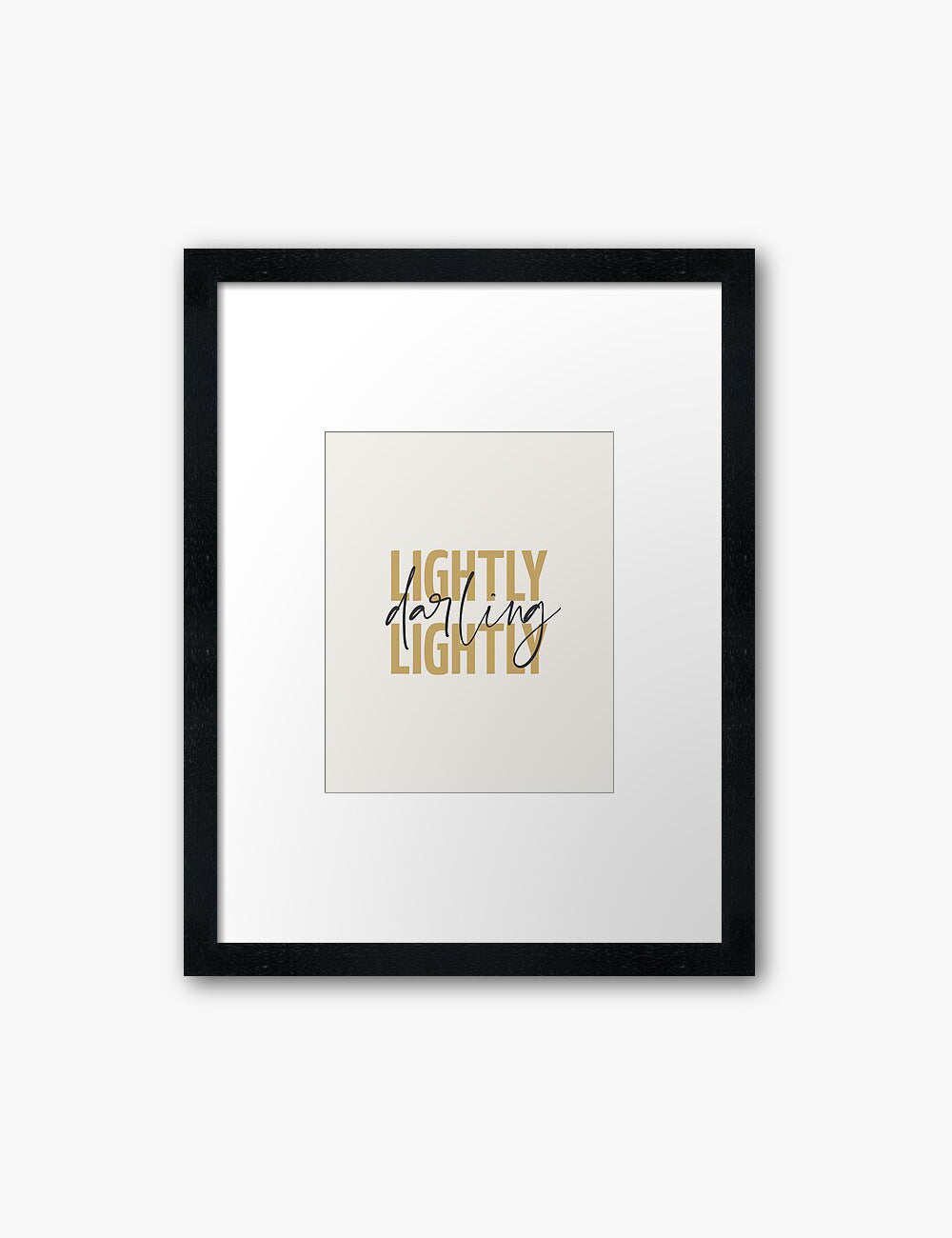 LIGHTLY, DARLING, LIGHTLY. Yellow Gold. Inspirational quote. Words to live by. Printable Wall Art Quote. - PAPER MOON Art & Design