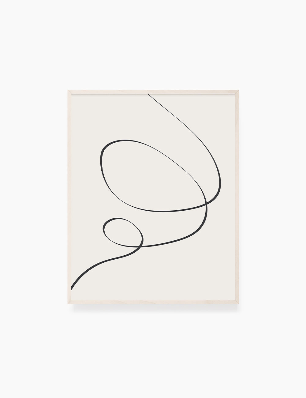 MINIMAL LINE ART. Abstract Swirl Shape. Boho Aesthetic. Beige. Black. Printable Wall Art Illustration. - PAPER MOON Art & Design