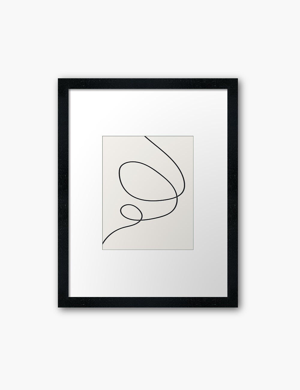MINIMAL LINE ART. Abstract Swirl Shape. Boho Aesthetic. Beige. Black. Printable Wall Art Illustration. - PAPER MOON Art & Design