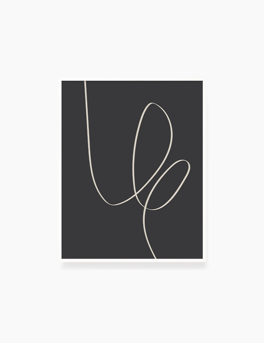 MINIMAL LINE ART. Abstract Heart Shape. Boho Aesthetic. Black and White. Dark Grey. Beige. Printable Wall Art Illustration. - PAPER MOON Art & Design