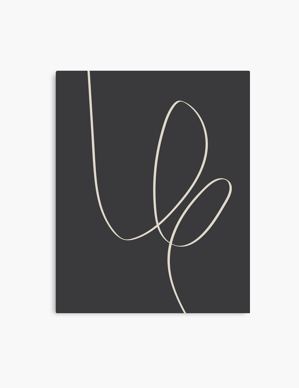 MINIMAL LINE ART. Abstract Heart Shape. Boho Aesthetic. Black and White. Dark Grey. Beige. Printable Wall Art Illustration. - PAPER MOON Art & Design