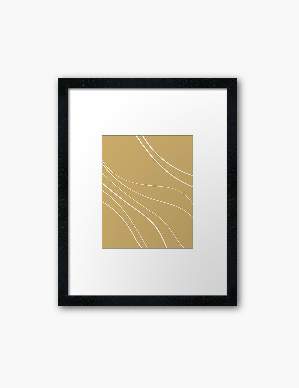 MINIMAL LINE ART. Abstract Waves. Boho. Yellow Gold. Printable Wall Art Illustration. - PAPER MOON Art & Design
