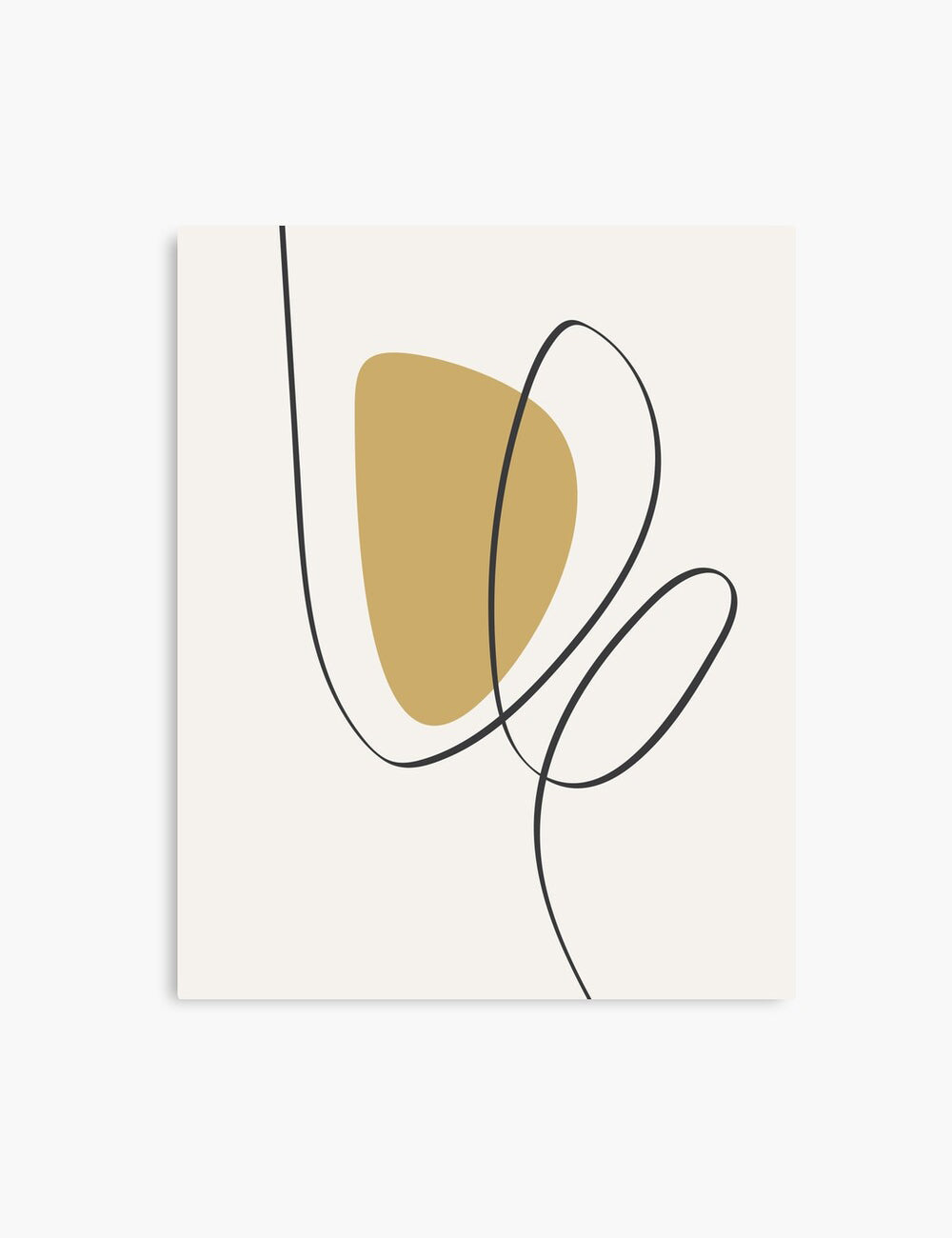 MINIMAL LINE ART. Abstract Shapes. Boho Aesthetic. Yellow Gold. Beige. Black. Printable Wall Art Illustration. - PAPER MOON Art & Design