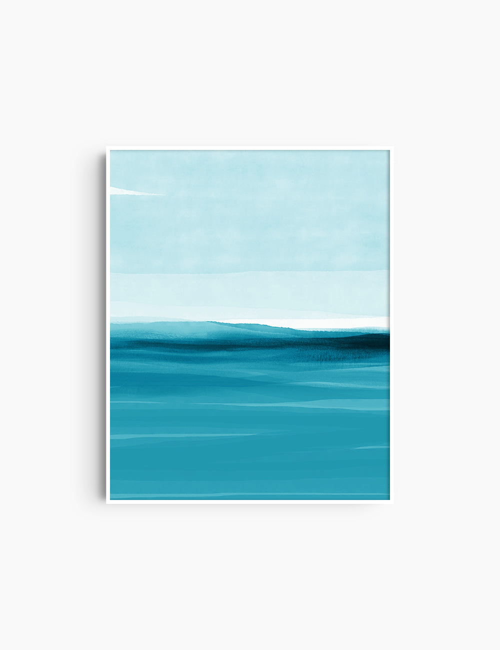 ABSTRACT WATERCOLOR LANDSCAPE. Bright Blue. Ocean. Sea. Aesthetic. Minimalist. Printable Wall Art. - PAPER MOON Art & Design