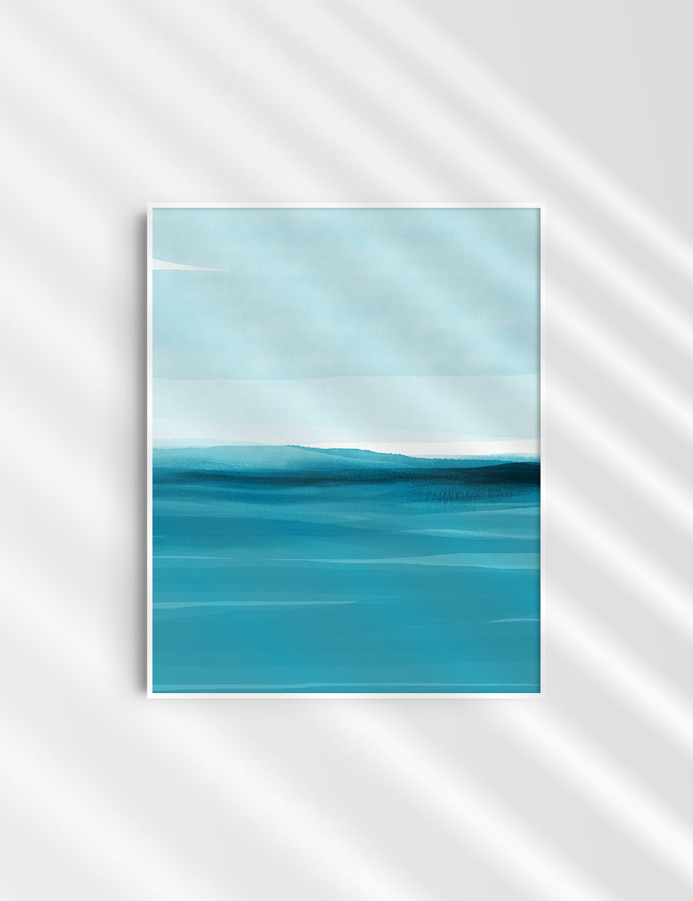 ABSTRACT WATERCOLOR LANDSCAPE. Bright Blue. Ocean. Sea. Aesthetic. Minimalist. Printable Wall Art. - PAPER MOON Art & Design
