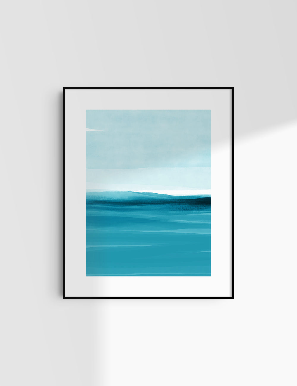 ABSTRACT WATERCOLOR LANDSCAPE. Bright Blue. Ocean. Sea. Aesthetic. Minimalist. Printable Wall Art. - PAPER MOON Art & Design