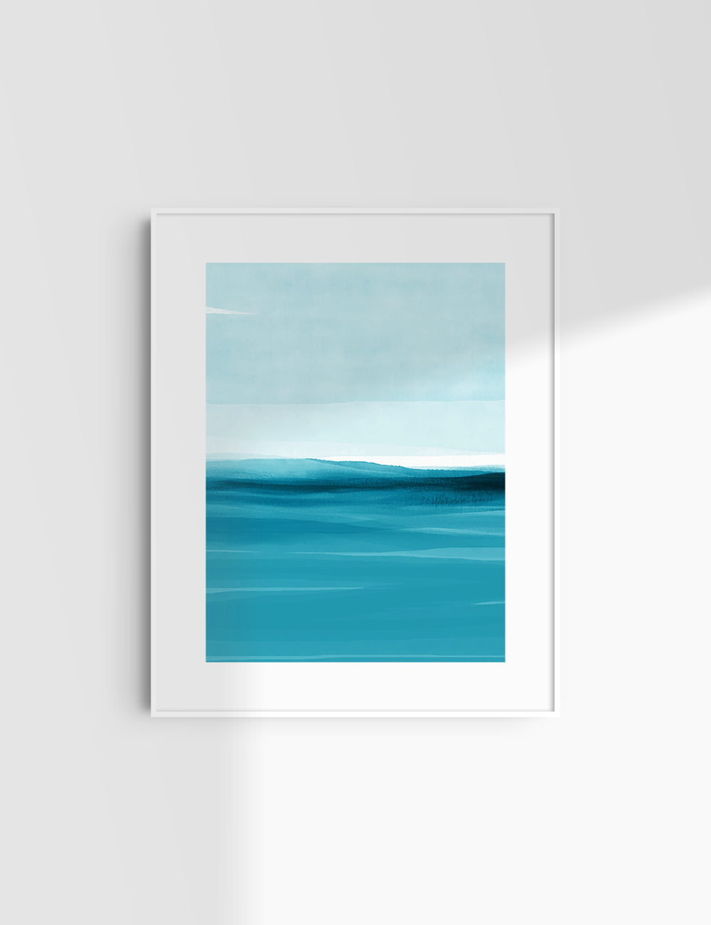 ABSTRACT WATERCOLOR LANDSCAPE. Bright Blue. Ocean. Sea. Aesthetic. Minimalist. Printable Wall Art. - PAPER MOON Art & Design