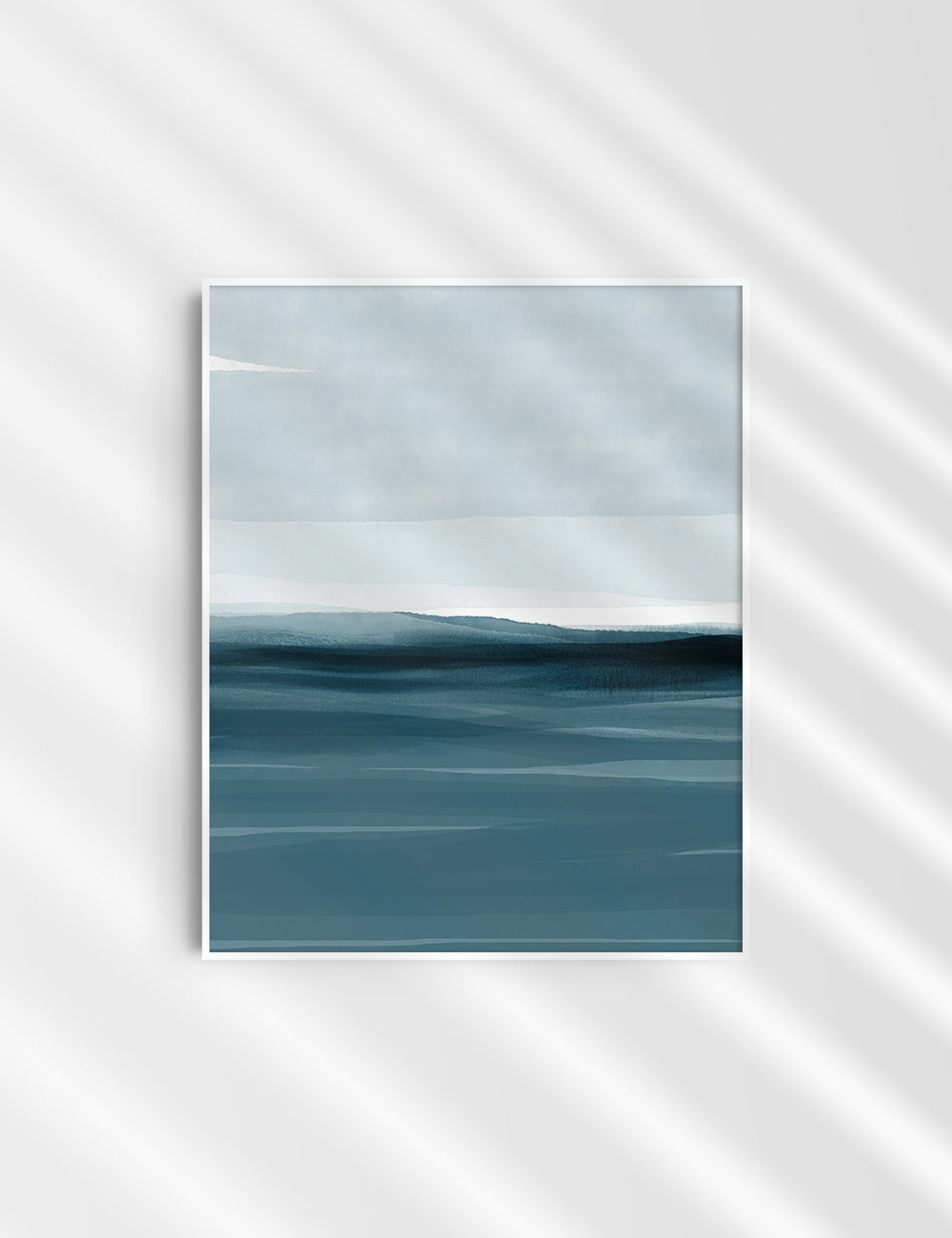 ABSTRACT WATERCOLOR LANDSCAPE. Blue. Ocean. Sea. Aesthetic. Minimalist. Printable Wall Art. - PAPER MOON Art & Design