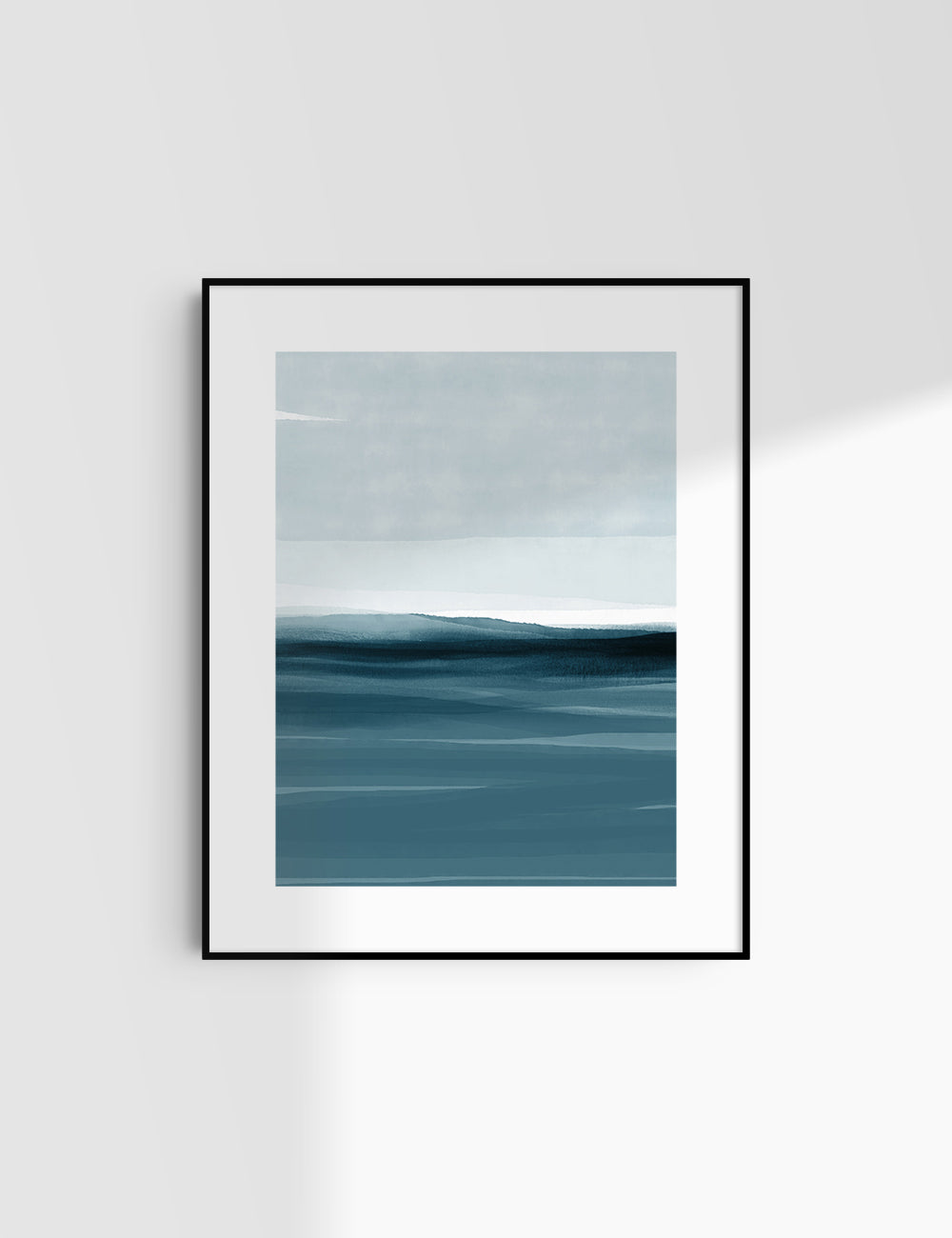 ABSTRACT WATERCOLOR LANDSCAPE. Blue. Ocean. Sea. Aesthetic. Minimalist. Printable Wall Art. - PAPER MOON Art & Design