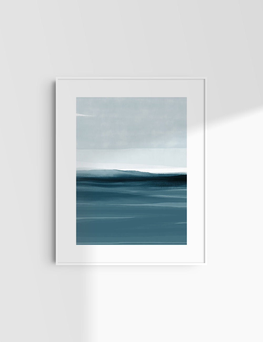 ABSTRACT WATERCOLOR LANDSCAPE. Blue. Ocean. Sea. Aesthetic. Minimalist. Printable Wall Art. - PAPER MOON Art & Design