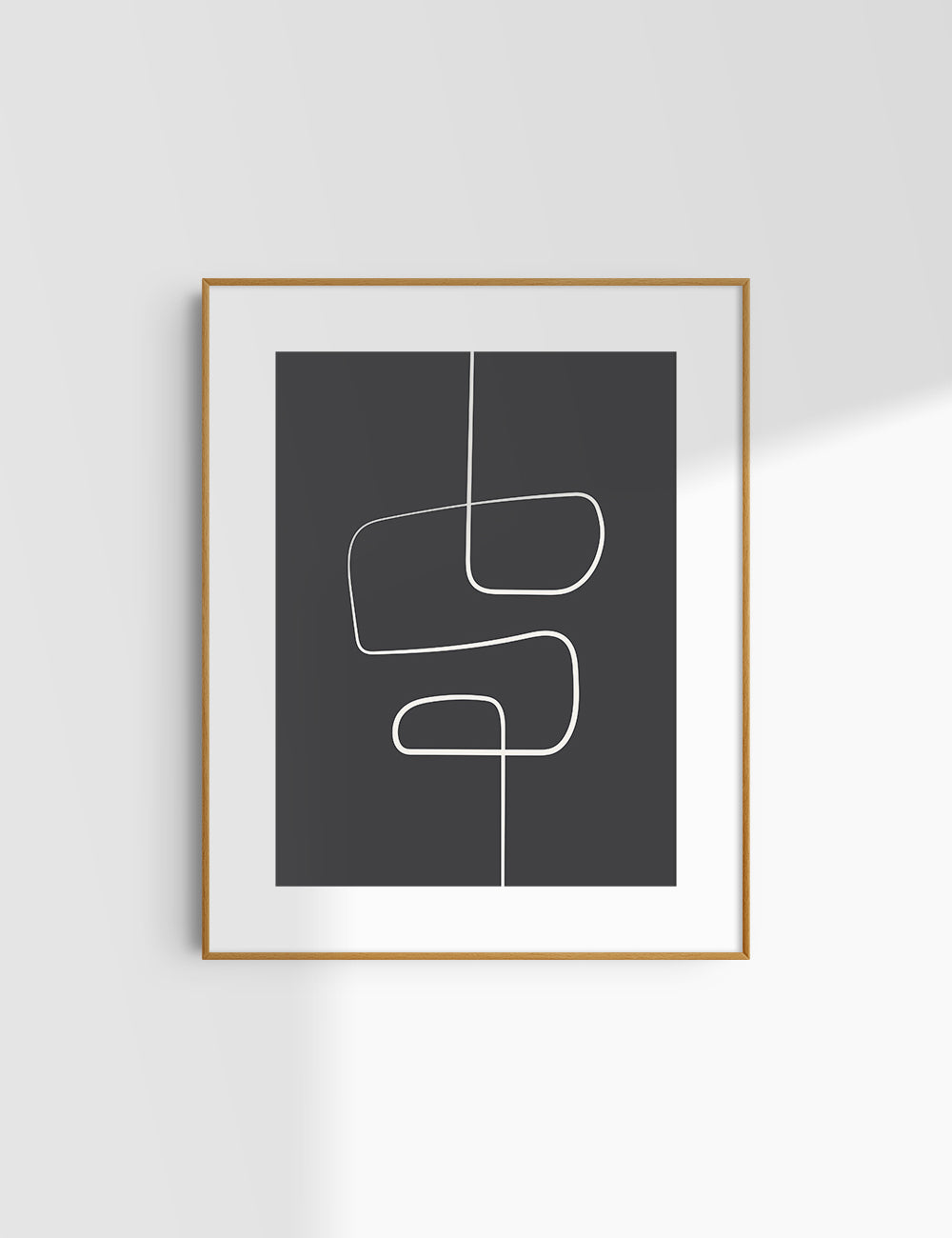 MINIMALIST, ABSTRACT ONE LINE ART. Black and Beige. Printable Wall Art Illustration.