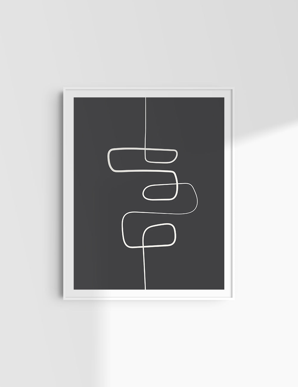 MINIMALIST, ABSTRACT ONE LINE ART. Black and Beige. Printable Wall Art Illustration.