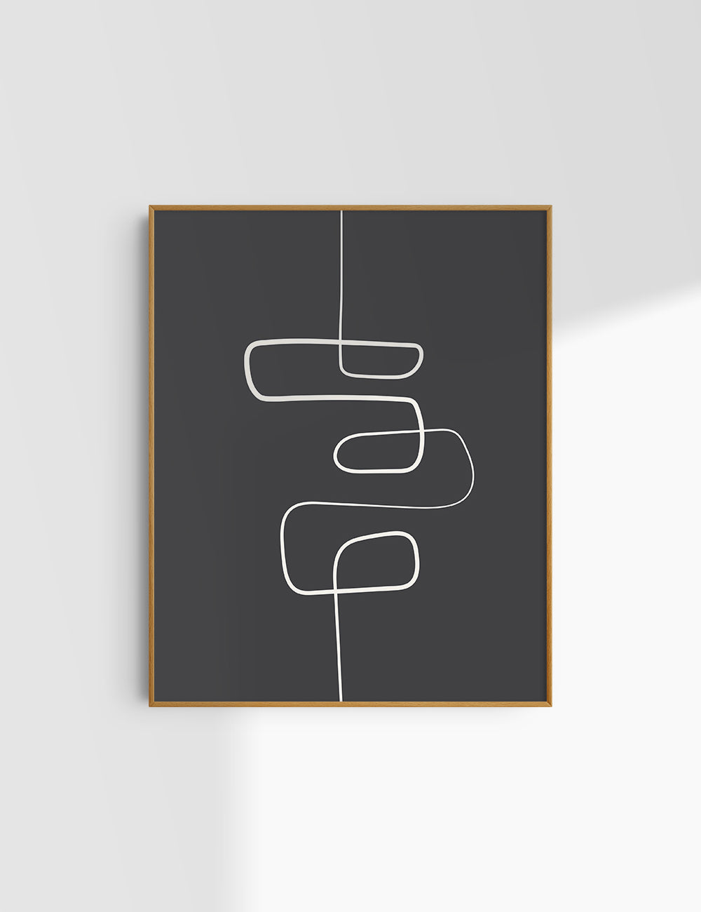 MINIMALIST, ABSTRACT ONE LINE ART. Black and Beige. Printable Wall Art Illustration.